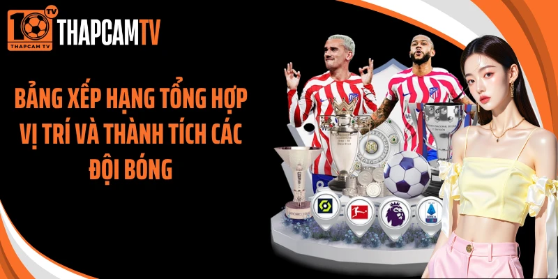 Bảng xếp hạng tổng hợp vị trí và thành tích các đội bóng