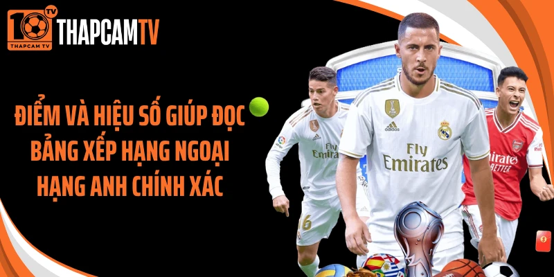 Điểm và hiệu số giúp đọc bảng xếp hạng Ngoại Hạng Anh chính xác